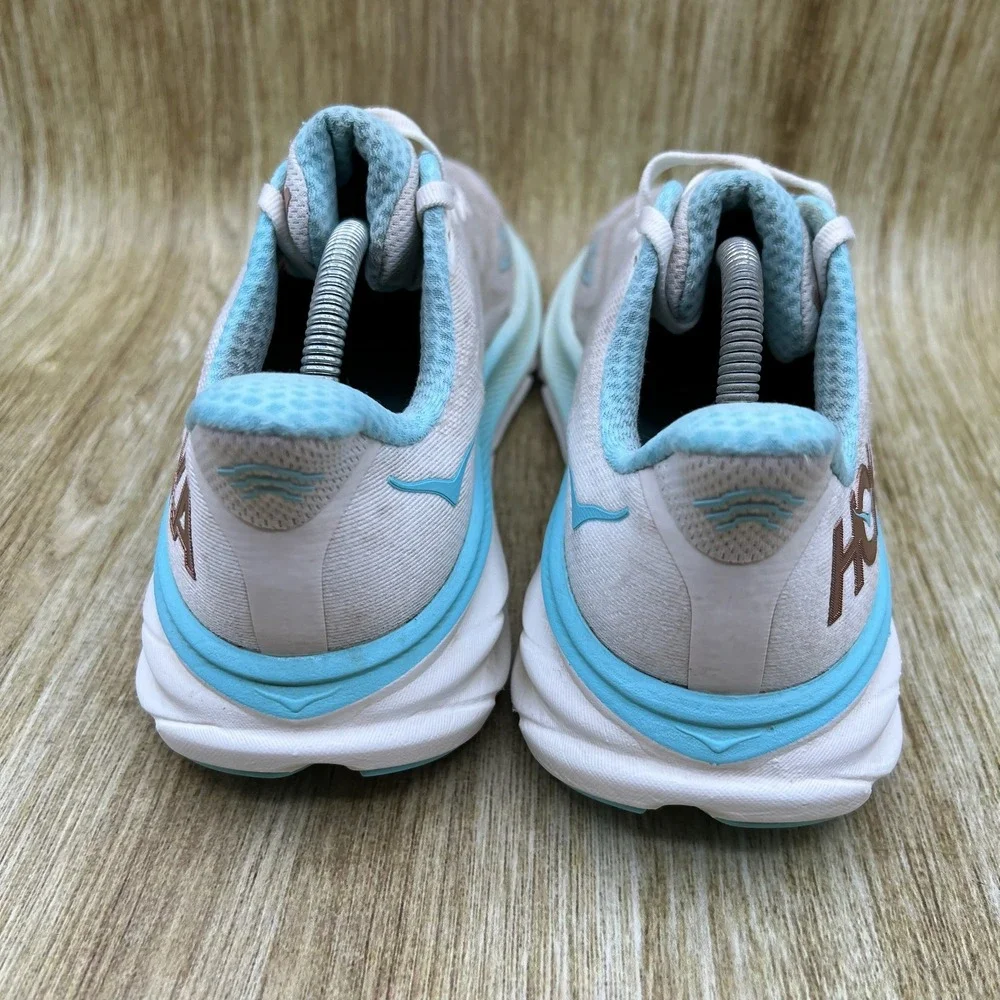 Hoka One One Clifton 9 Women's 7.5 Frost Blue White Running Shoes 1127896 FTRS